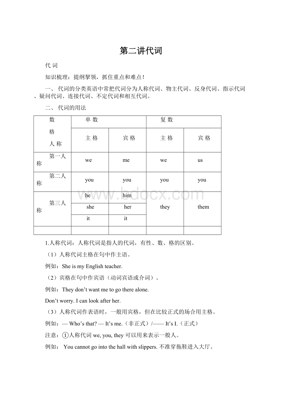 第二讲代词Word文档下载推荐.docx_第1页