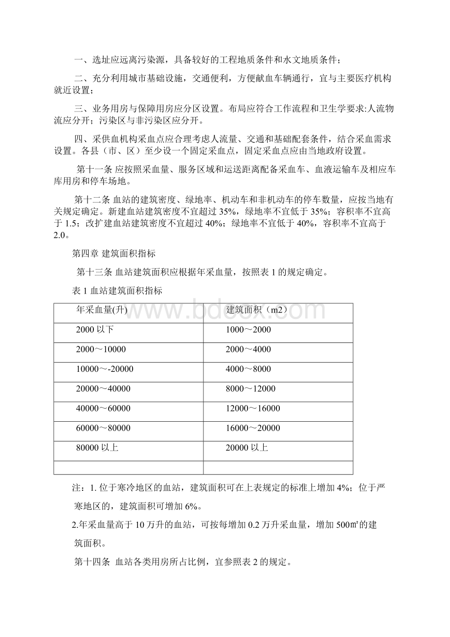 血站建设标准 征求意见稿.docx_第2页