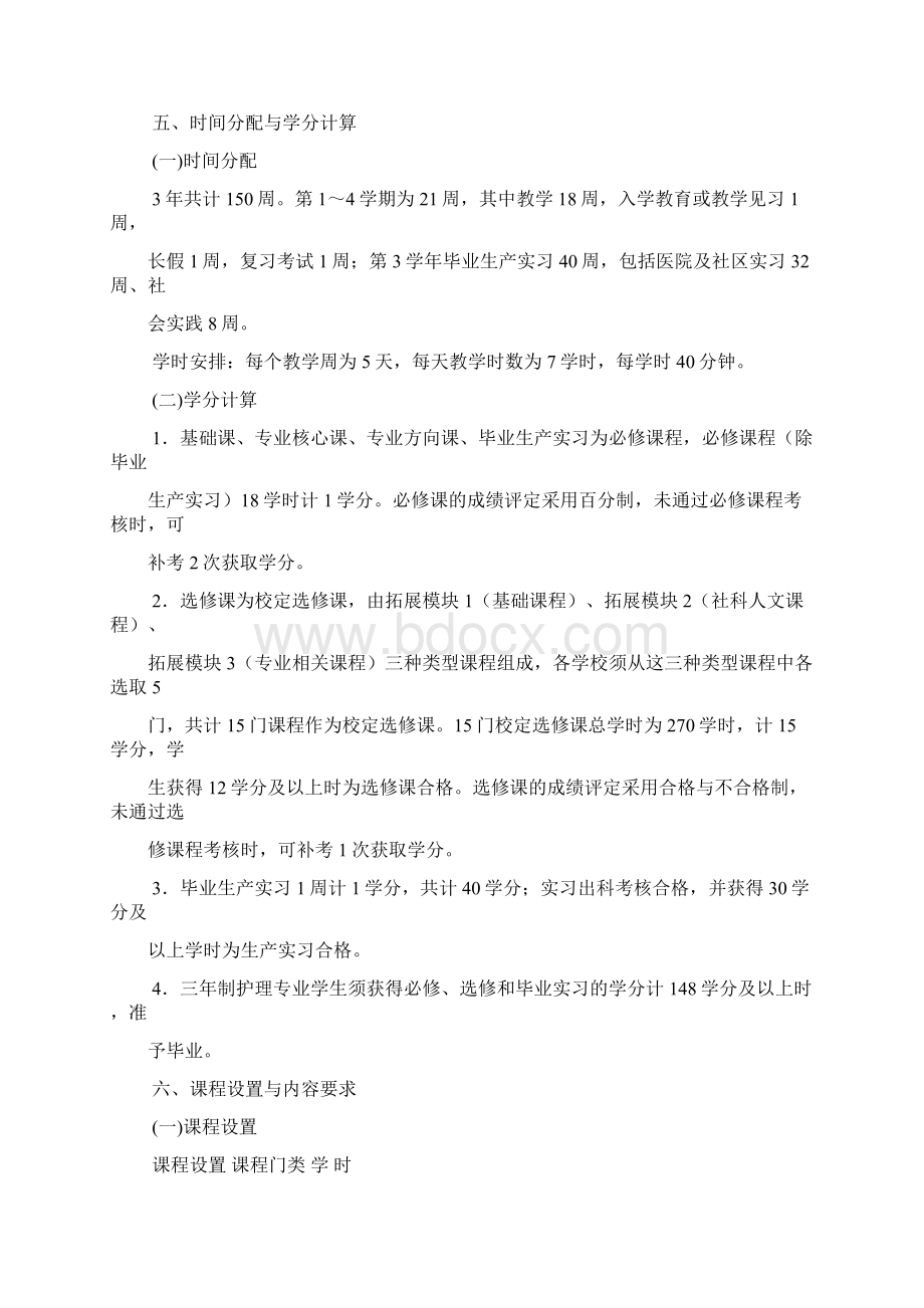 中等卫生学校护理专业指导性教学计划.docx_第3页