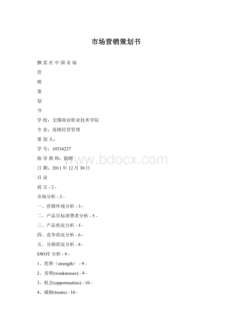 市场营销策划书Word文档格式.docx