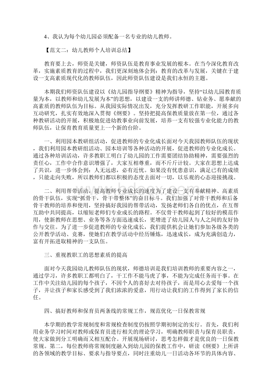 幼儿教师个人培训总结Word下载.docx_第3页