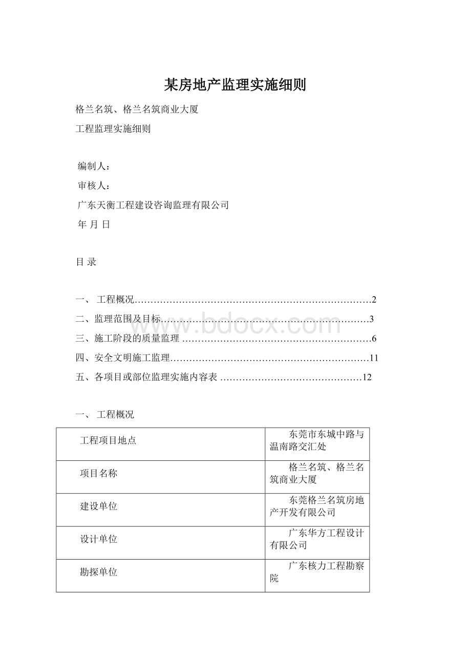 某房地产监理实施细则.docx