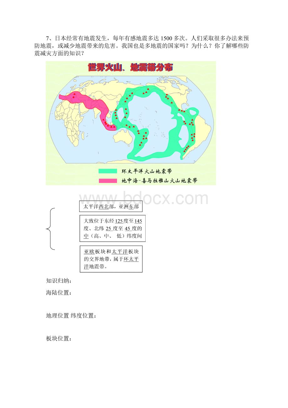 学年七年级地理下册 第七章 第一节 日本导学案答案不全 新人教版.docx_第2页