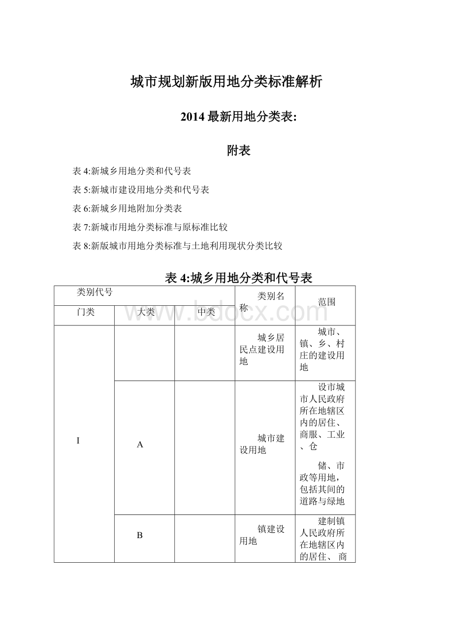 城市规划新版用地分类标准解析Word文档下载推荐.docx