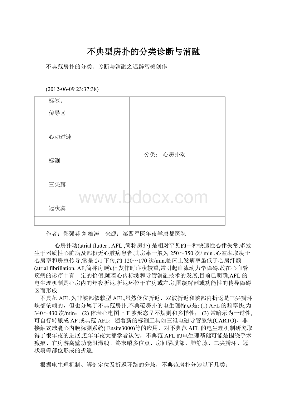 不典型房扑的分类诊断与消融文档格式.docx