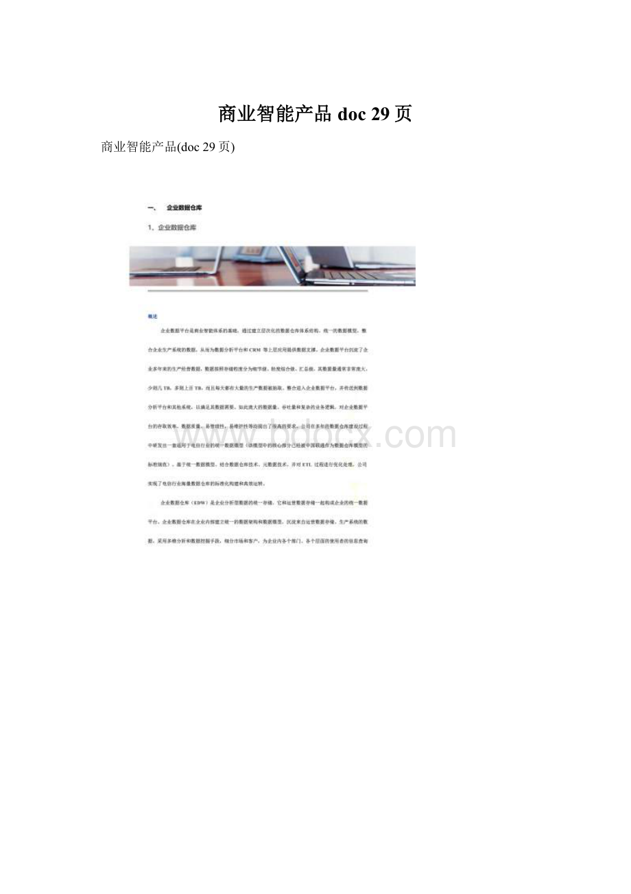 商业智能产品doc 29页Word文档下载推荐.docx_第1页