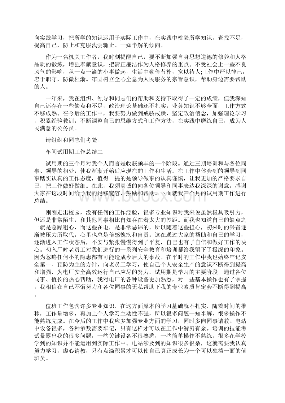 车间试用期工作总结四篇Word文档格式.docx_第2页