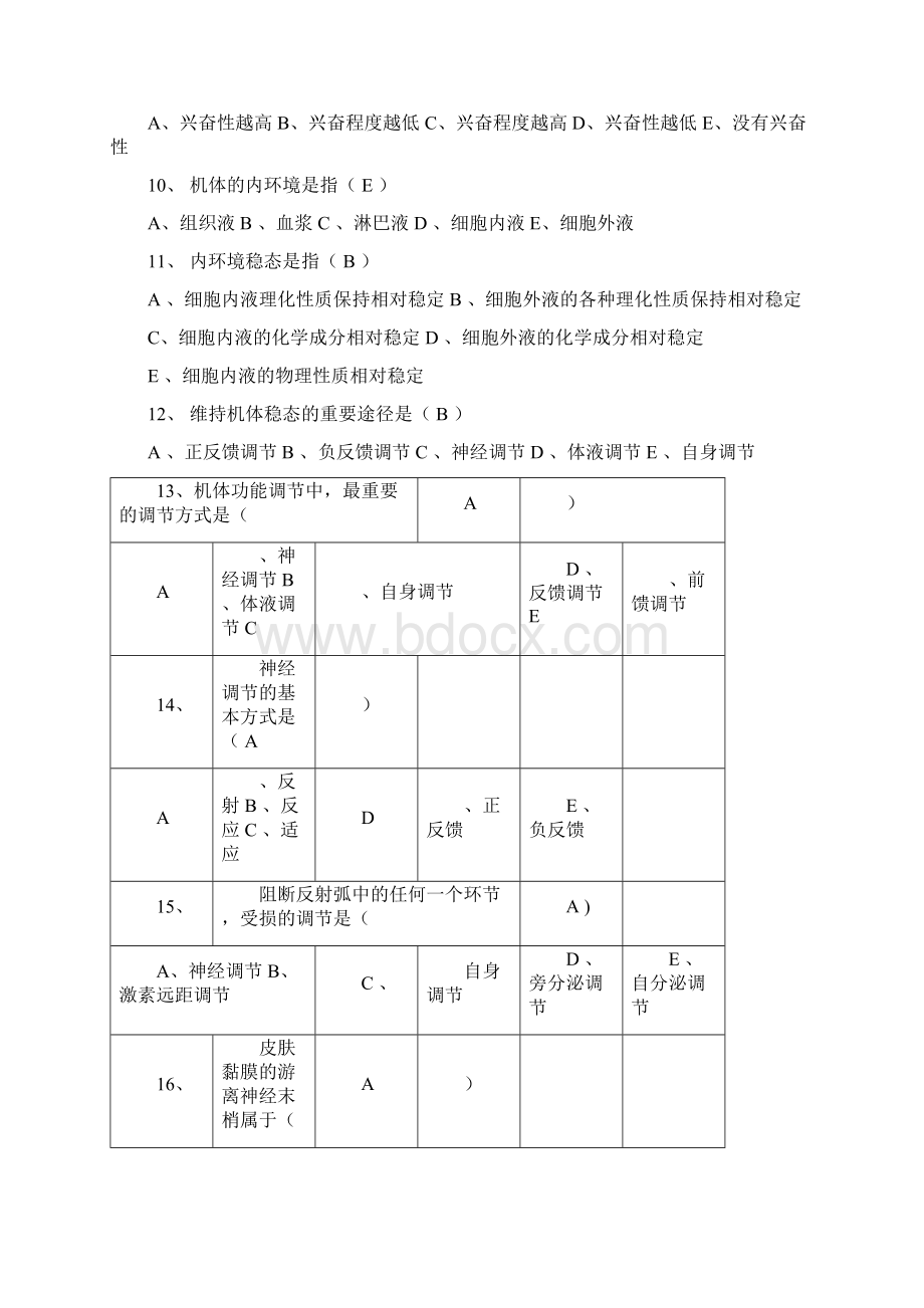 生理学试题及答案最全版.docx_第2页