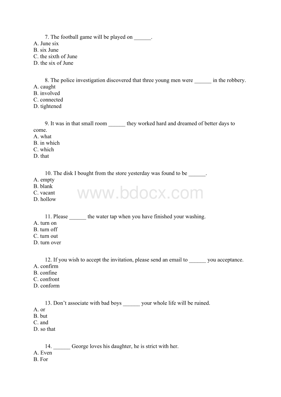 安徽省普通高等学校专升本考试真题Word下载.docx_第2页