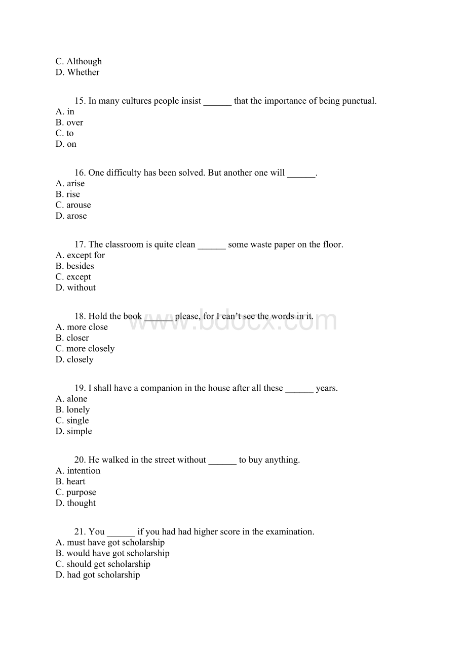 安徽省普通高等学校专升本考试真题Word下载.docx_第3页