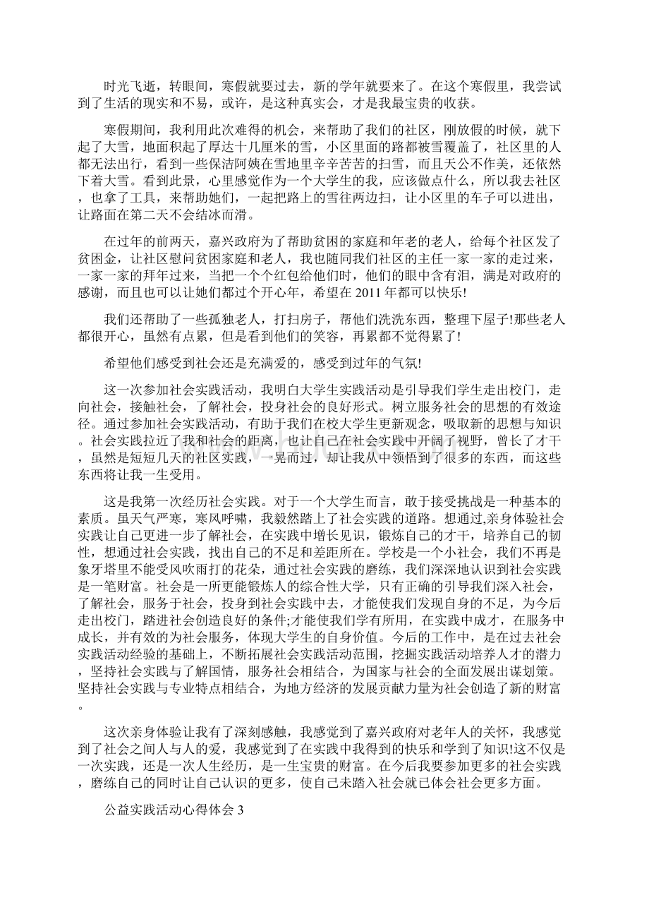 大学生公益实践活动心得体会精选5篇.docx_第2页