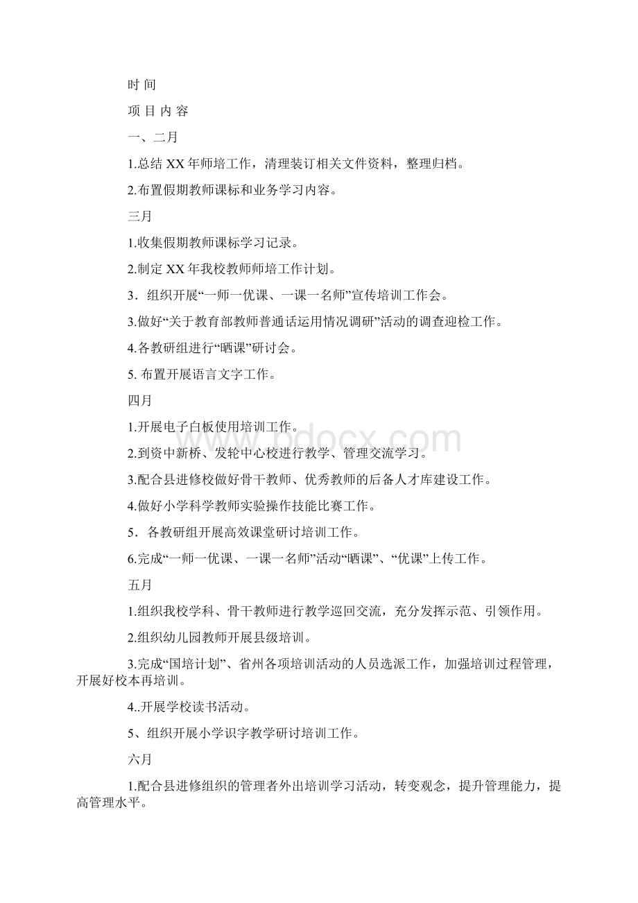 小学教师培训工作计划.docx_第3页