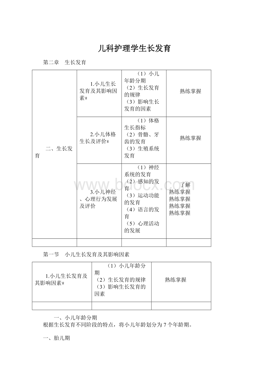 儿科护理学生长发育.docx_第1页