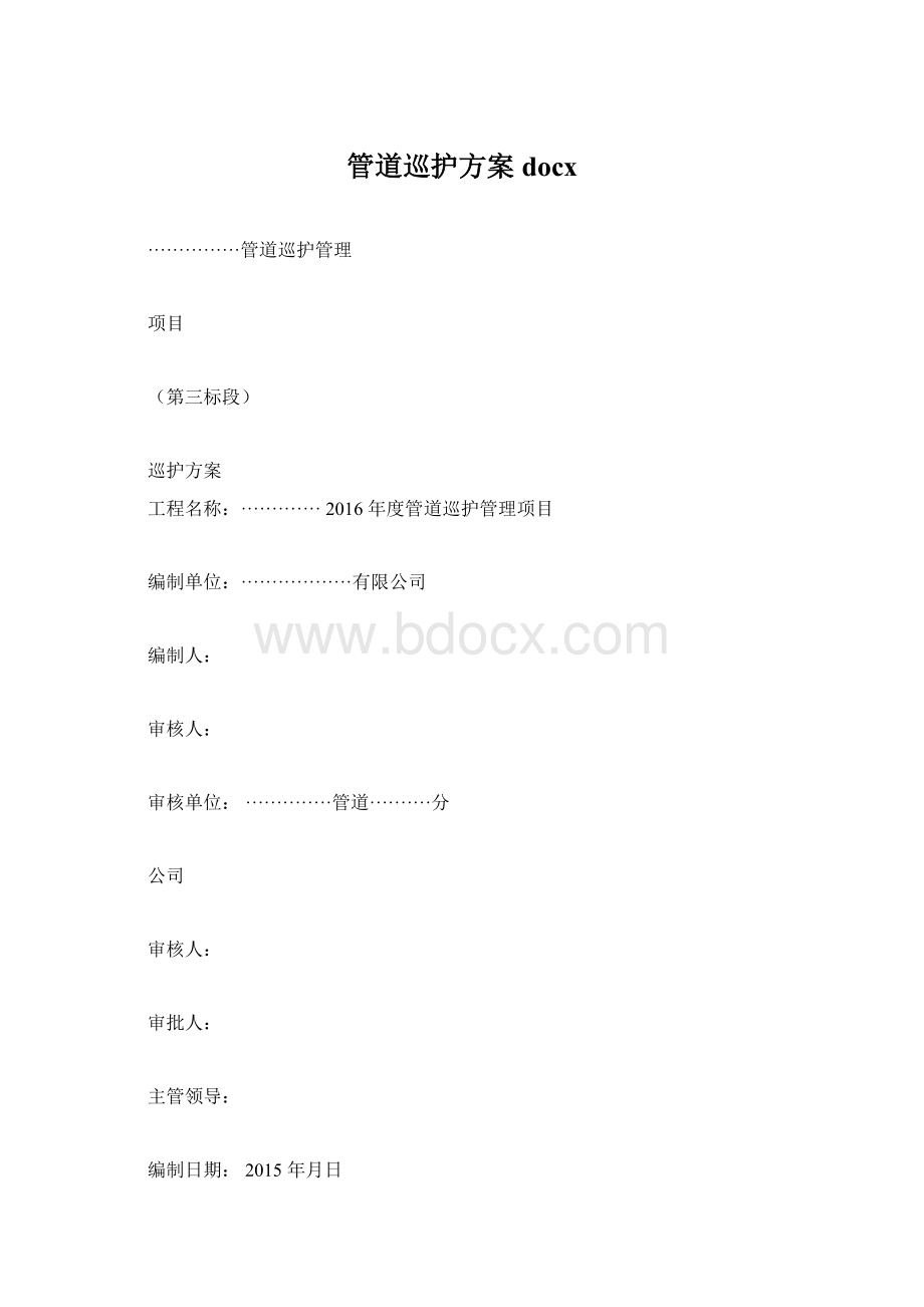 管道巡护方案docx.docx