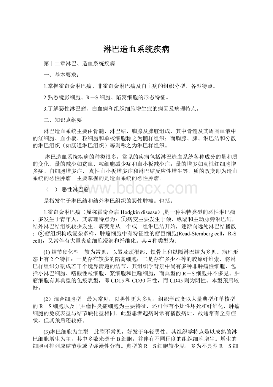 淋巴造血系统疾病文档格式.docx