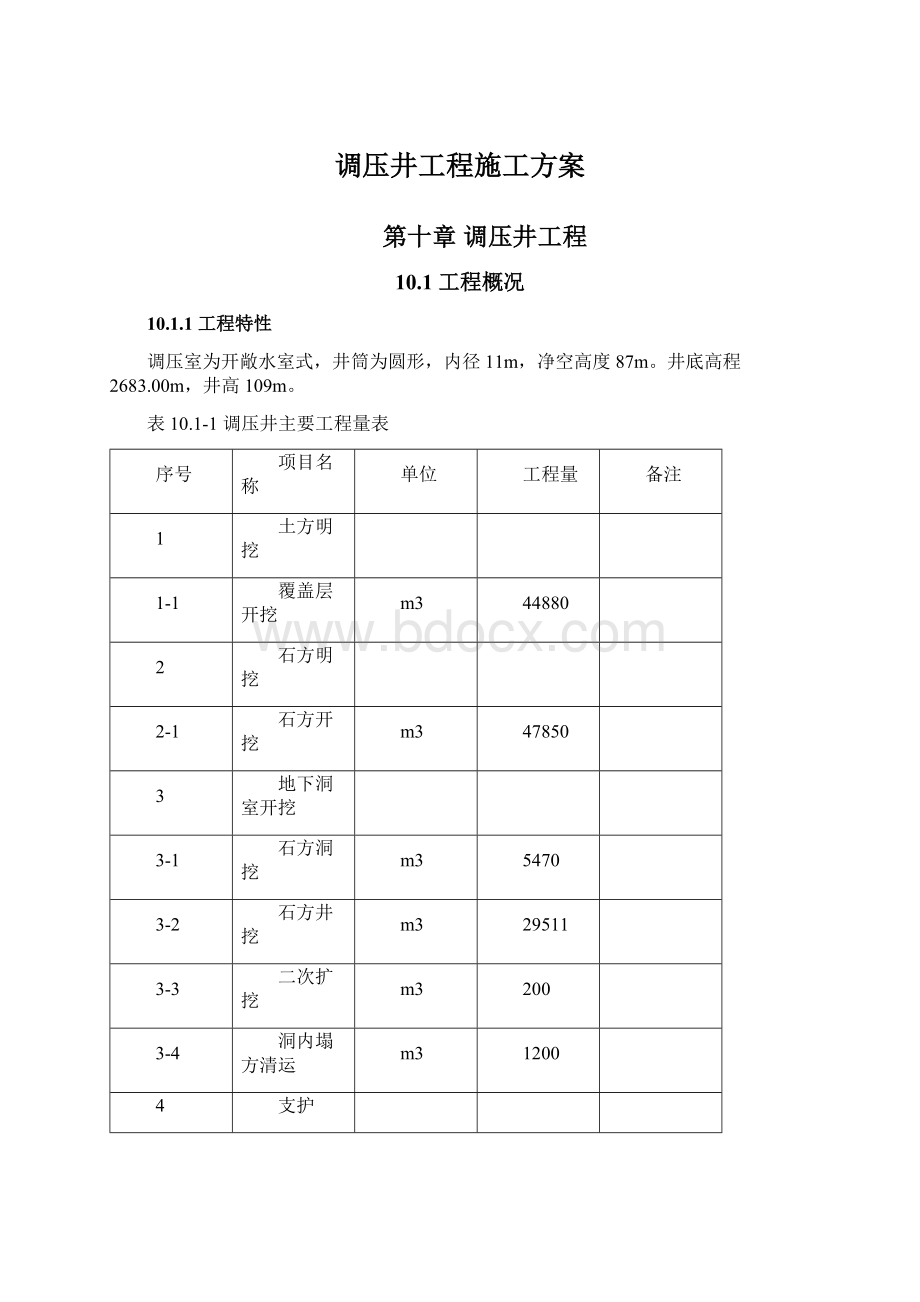 调压井工程施工方案.docx_第1页