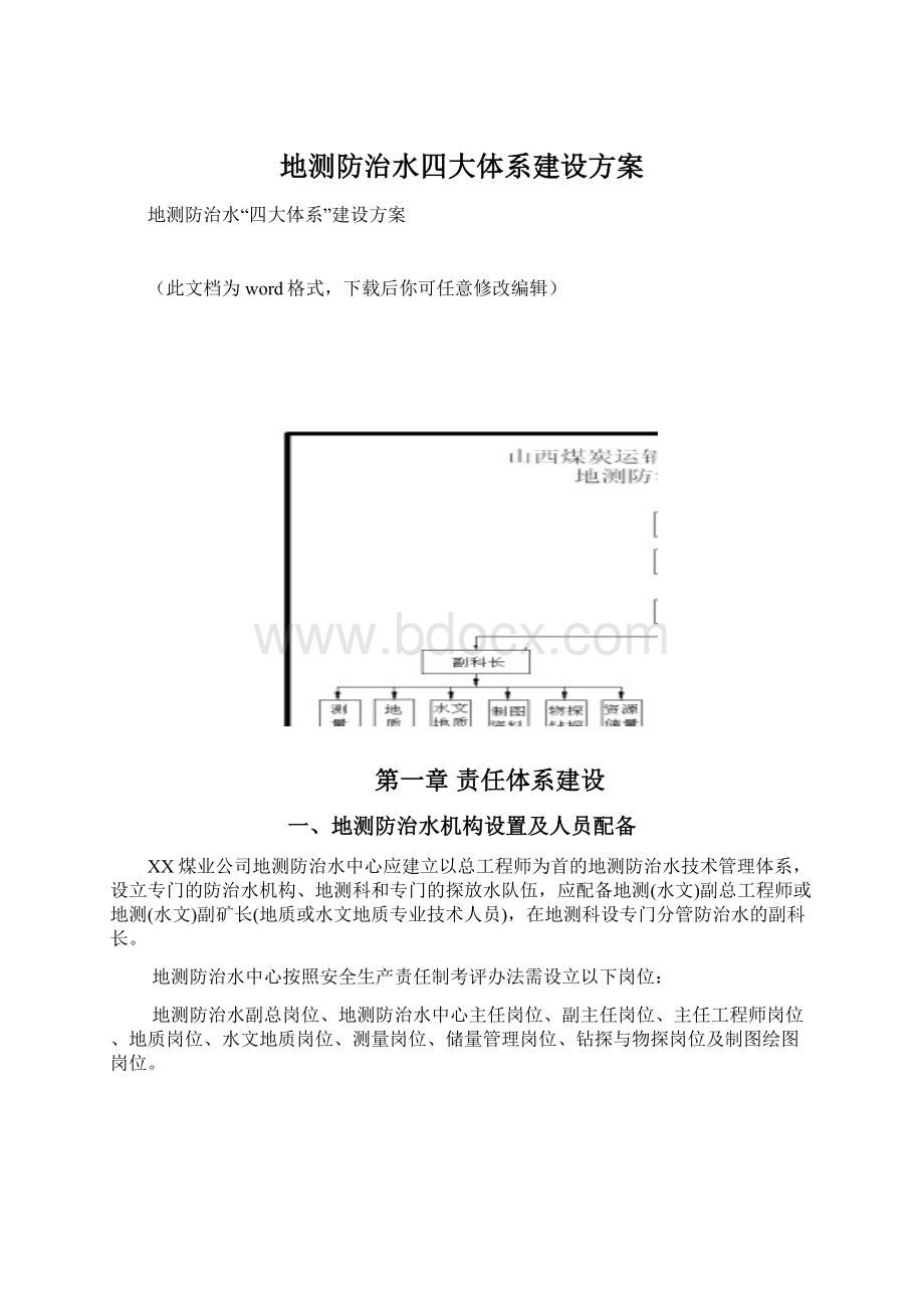 地测防治水四大体系建设方案Word文档下载推荐.docx