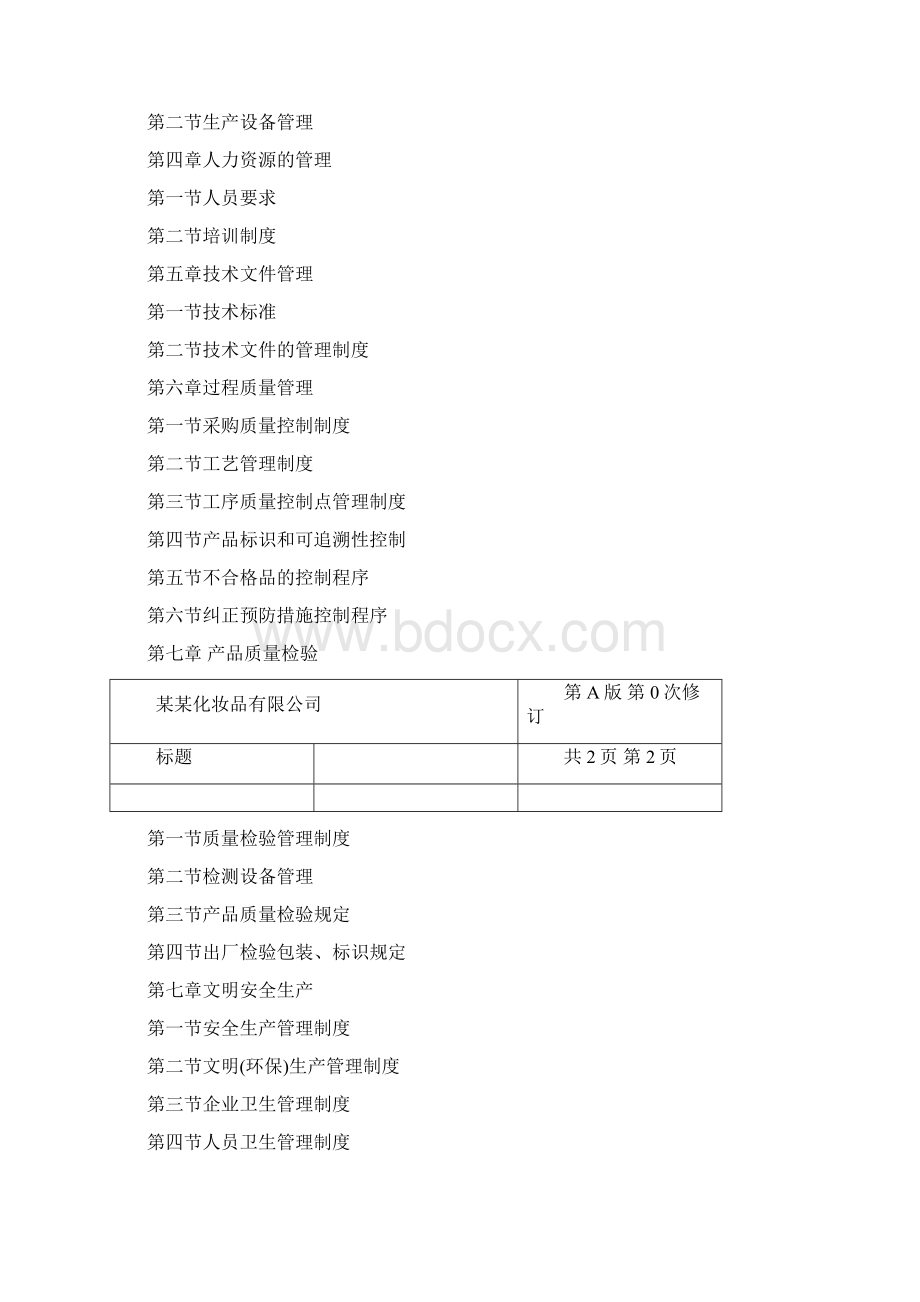 化妆品 质量管理手册呕心沥血整理版Word文件下载.docx_第2页