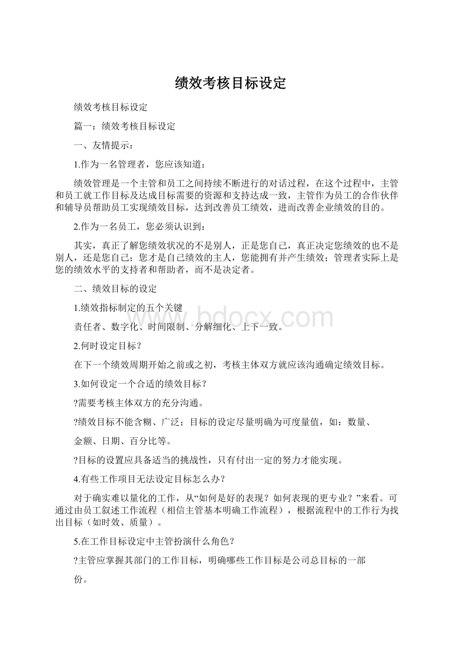 绩效考核目标设定文档格式.docx_第1页