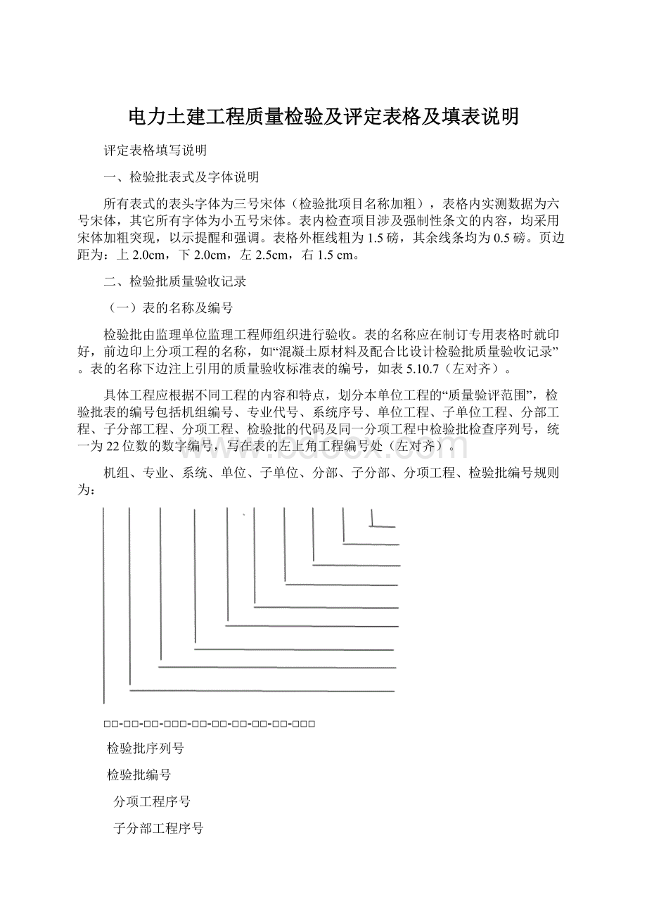 电力土建工程质量检验及评定表格及填表说明.docx