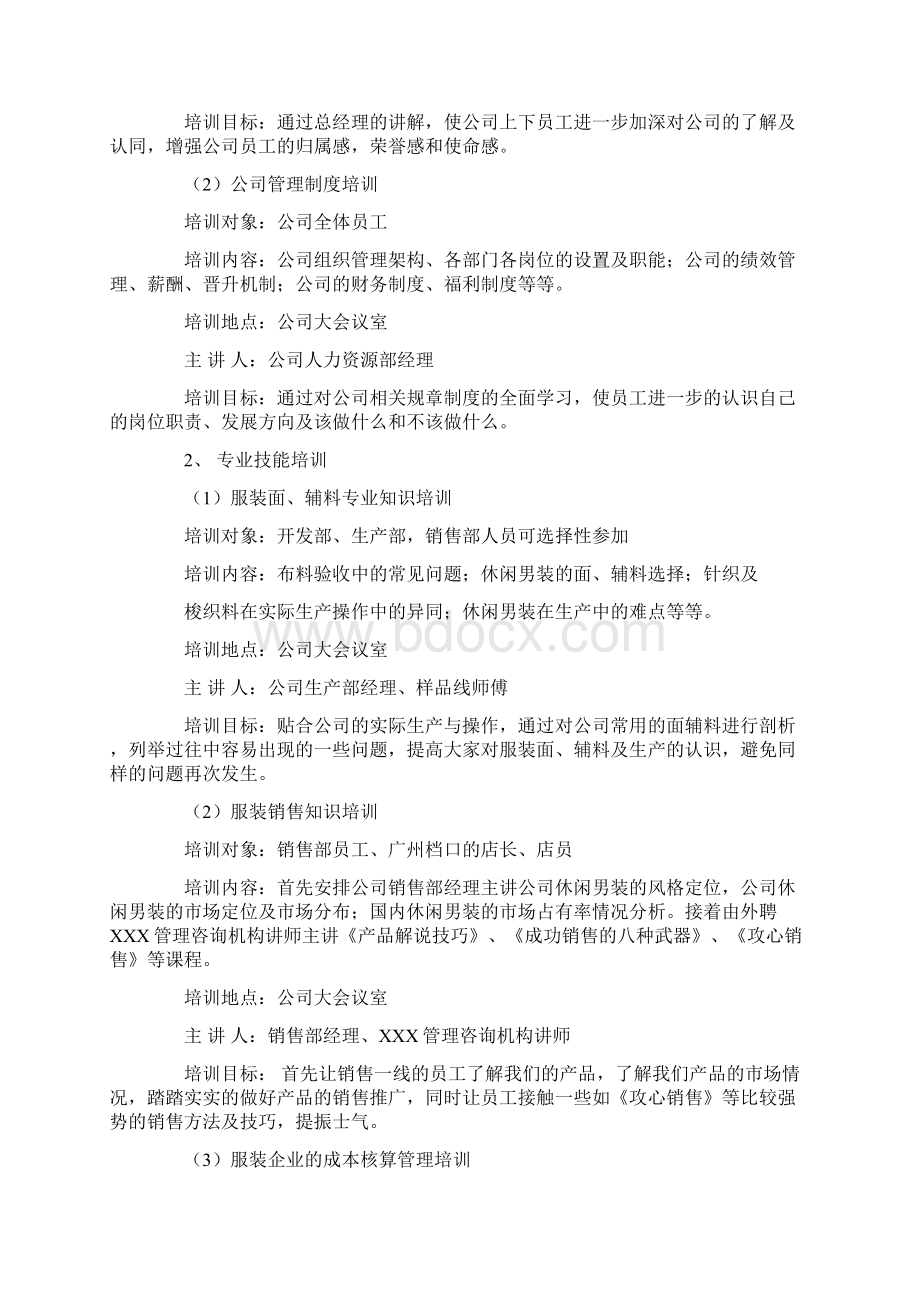 服装行业培训计划docWord文件下载.docx_第2页