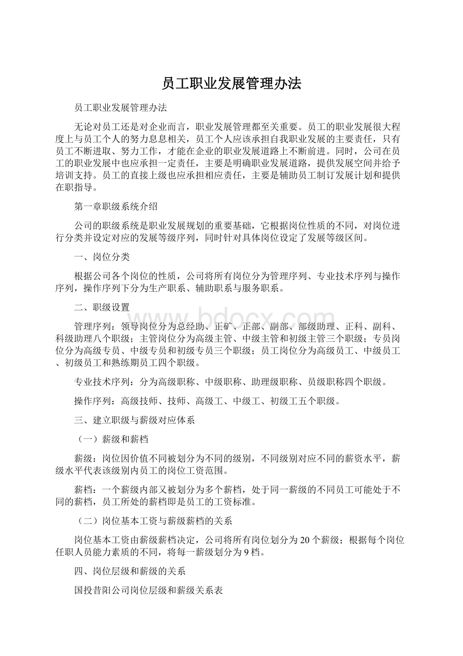 员工职业发展管理办法Word文档格式.docx