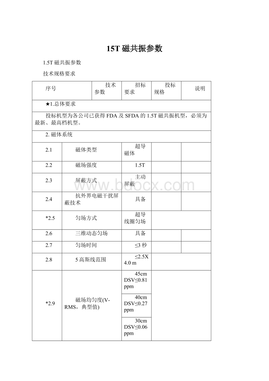 15T磁共振参数Word文档格式.docx_第1页