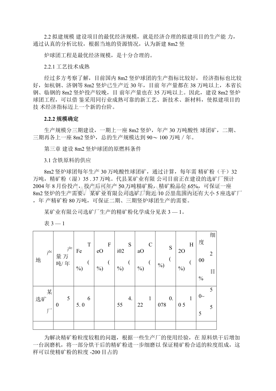 新建8m2竖炉球团工程项目可行性研究报告.docx_第3页