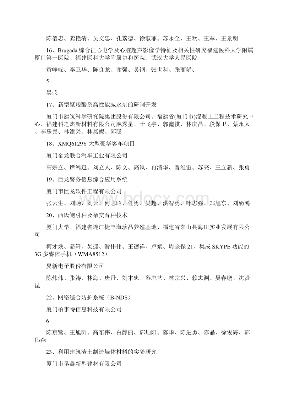 厦门市科技进步奖获奖项目文档格式.docx_第3页