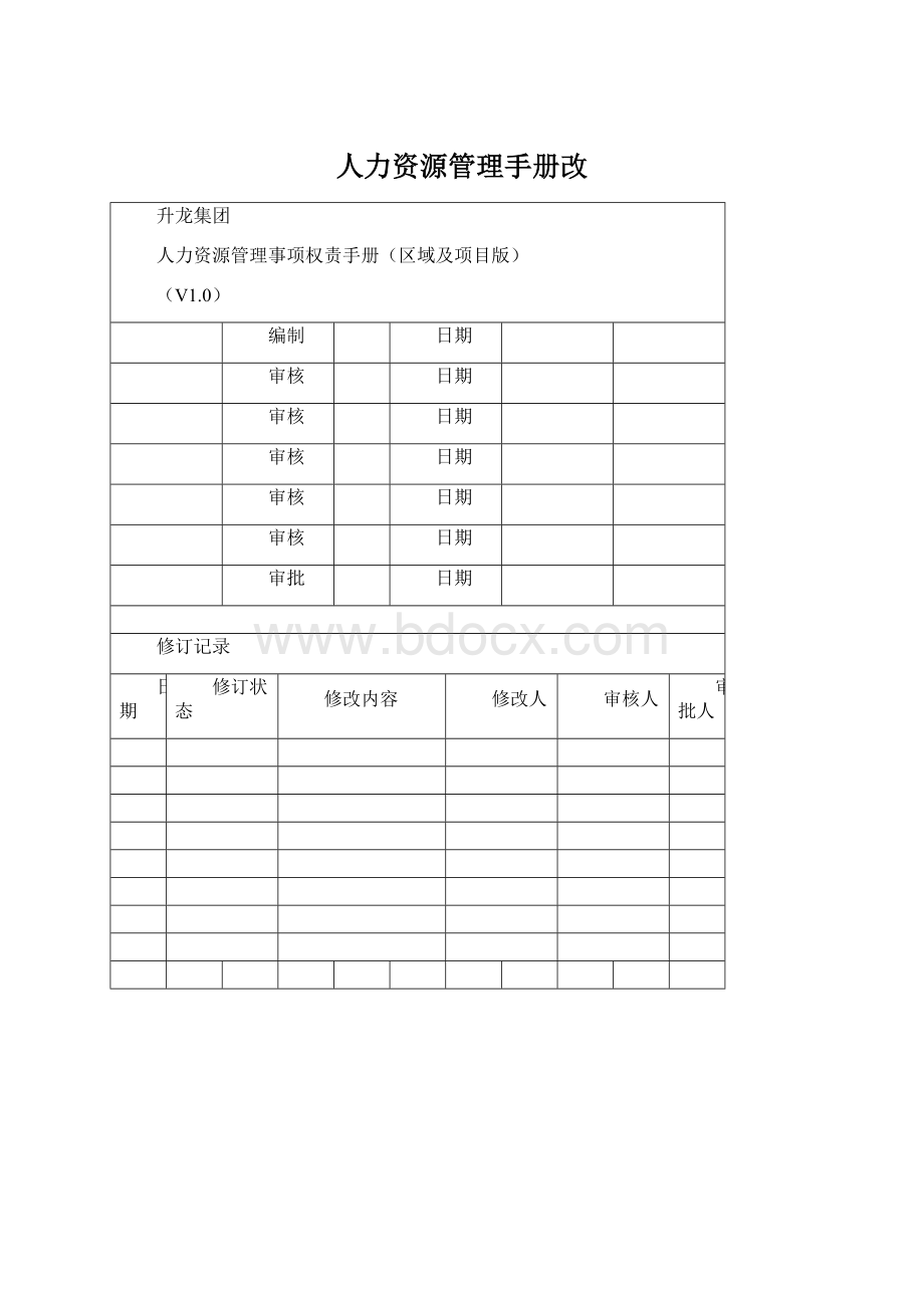 人力资源管理手册改Word格式文档下载.docx