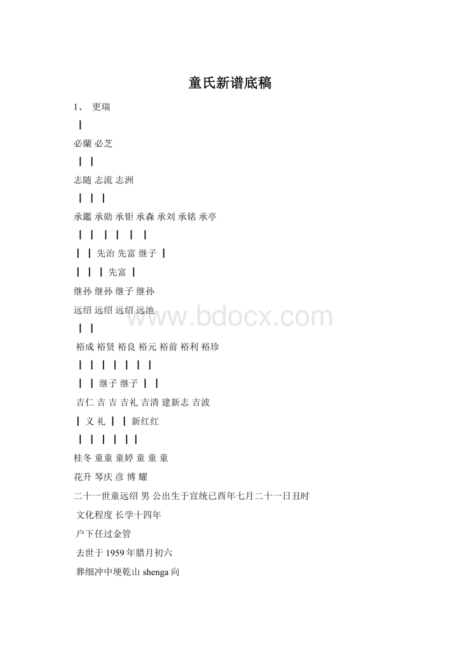 童氏新谱底稿Word格式.docx