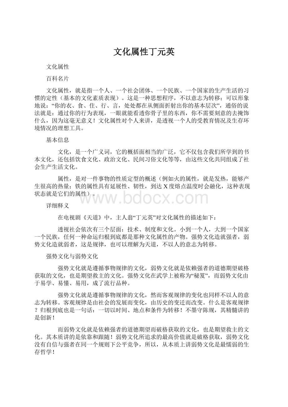 文化属性丁元英Word文档格式.docx_第1页