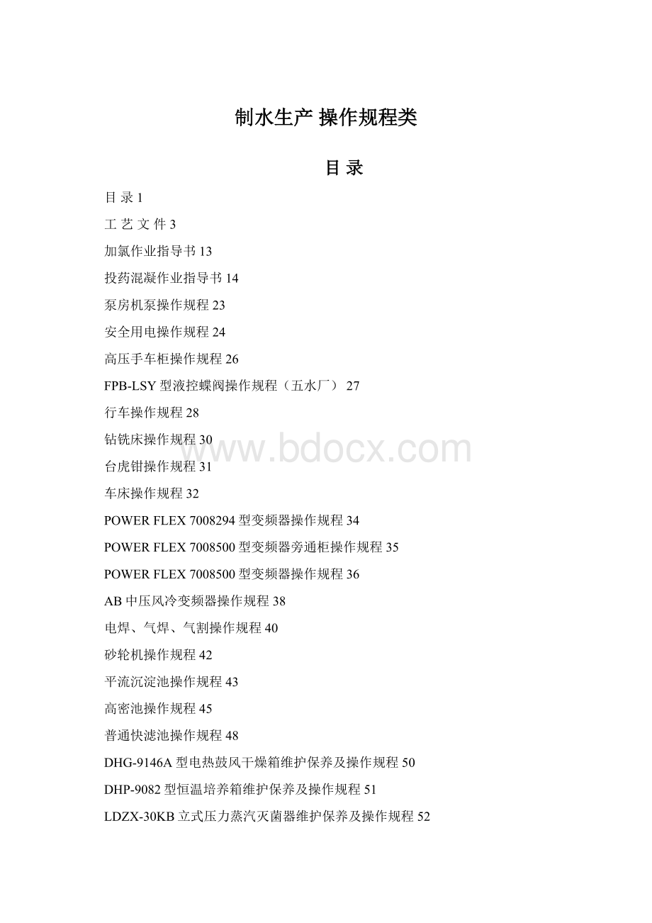 制水生产 操作规程类Word下载.docx