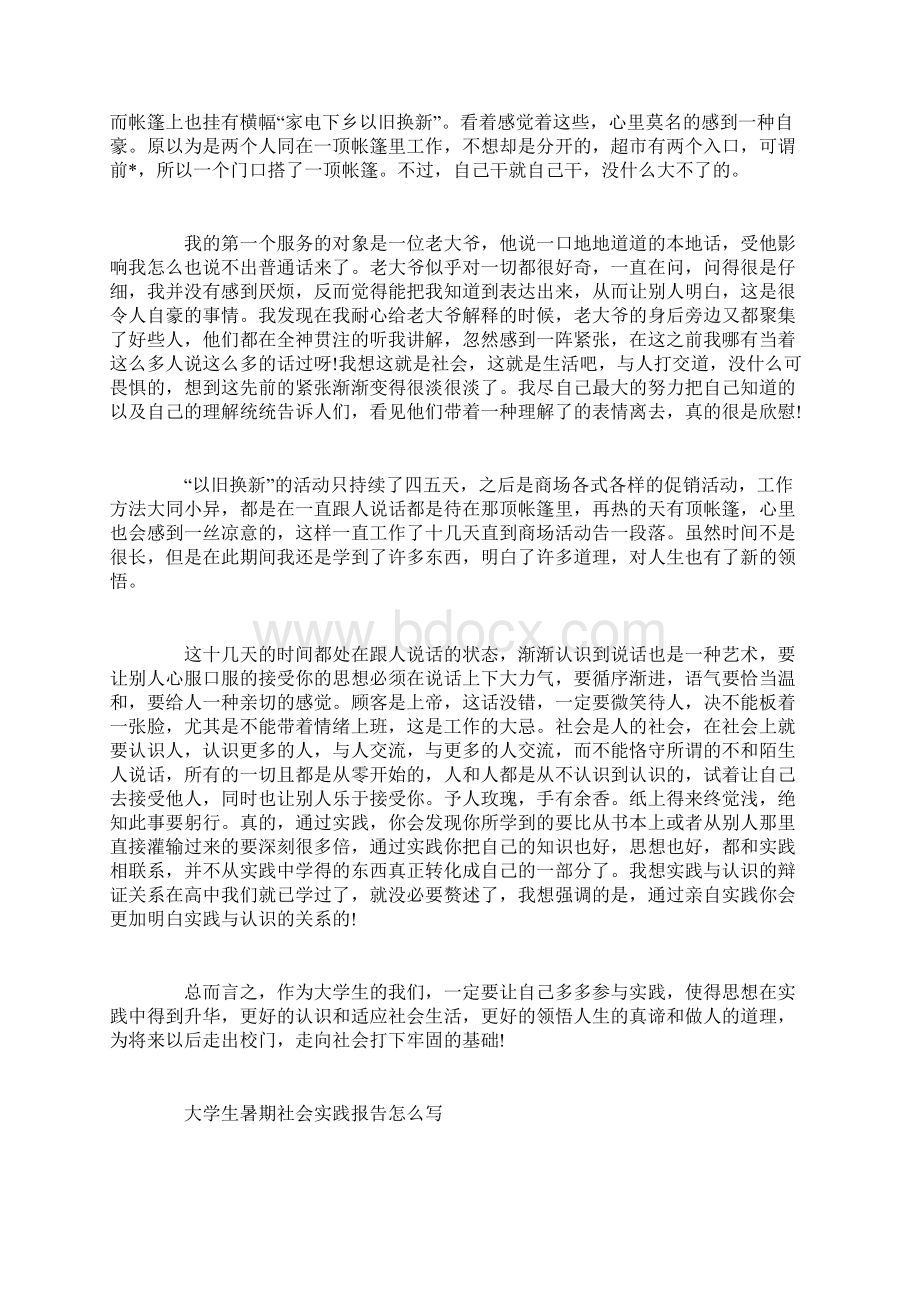 大学生暑期社会实践报告怎么写文档格式.docx_第3页