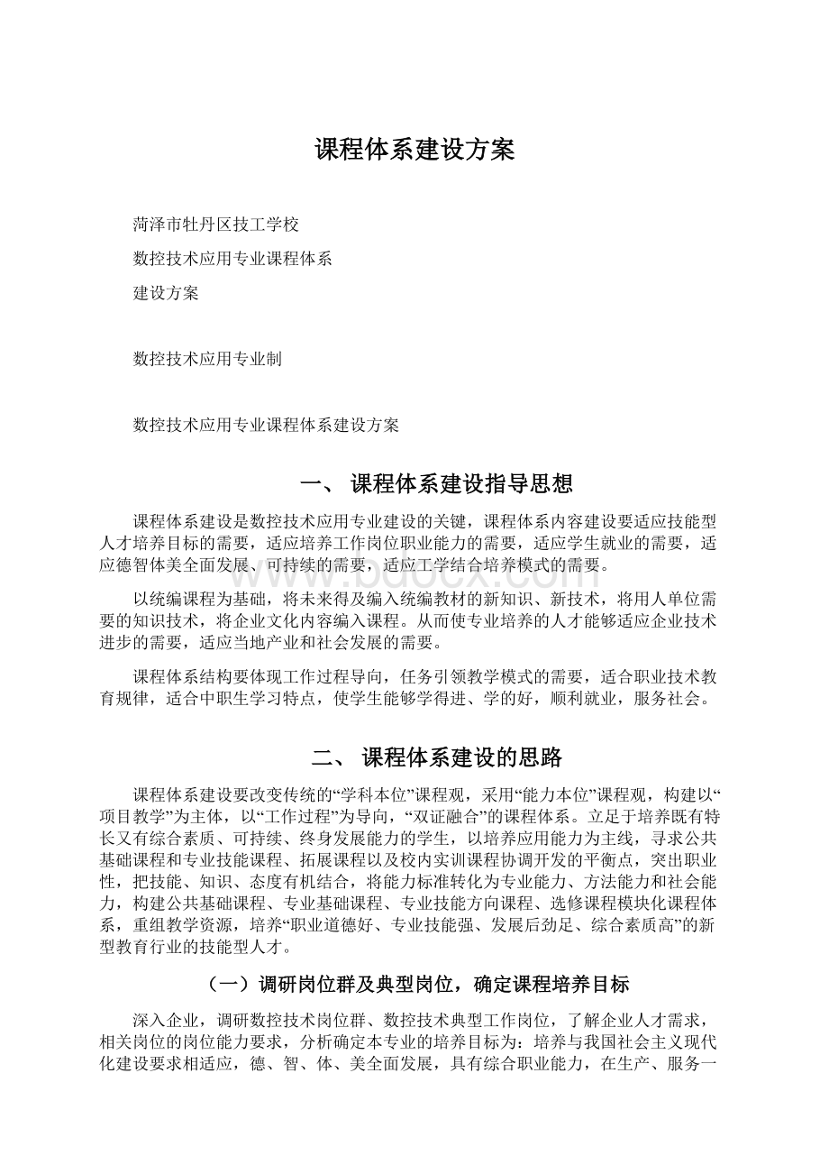 课程体系建设方案Word格式文档下载.docx_第1页