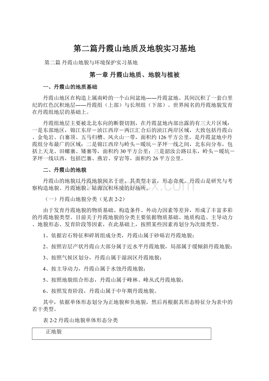 第二篇丹霞山地质及地貌实习基地.docx_第1页