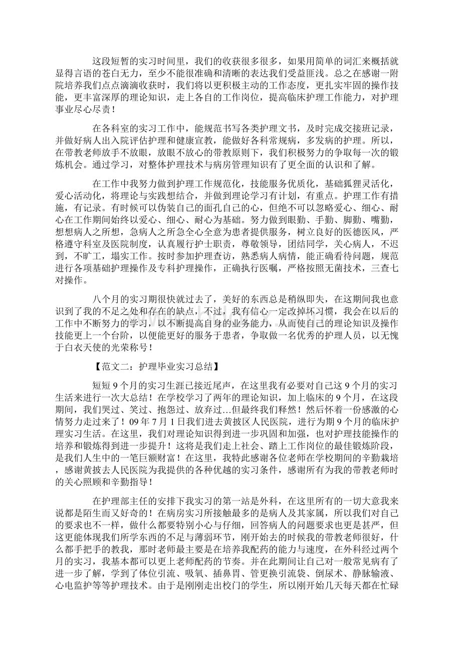 护理毕业生实习总结.docx_第2页