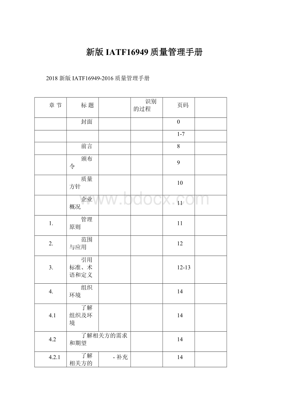 新版IATF16949质量管理手册.docx