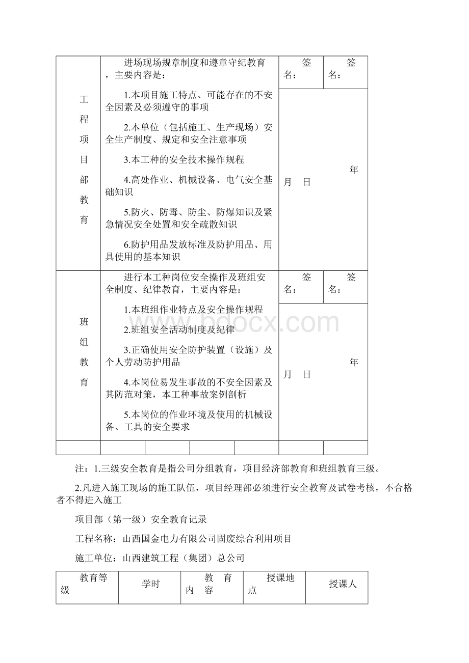 建筑三级安全教育表格文档格式.docx_第3页