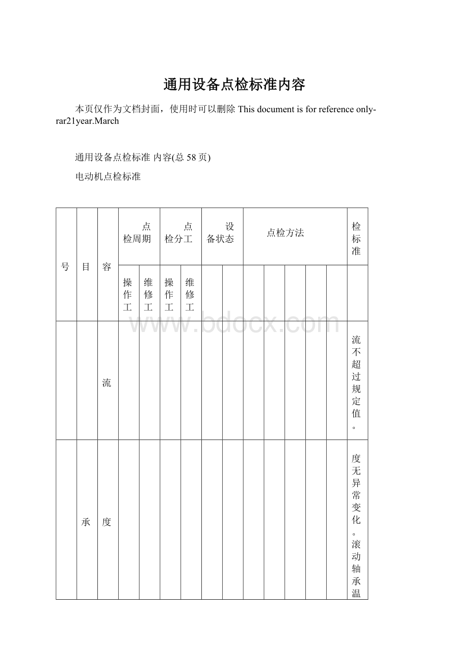 通用设备点检标准内容Word文件下载.docx