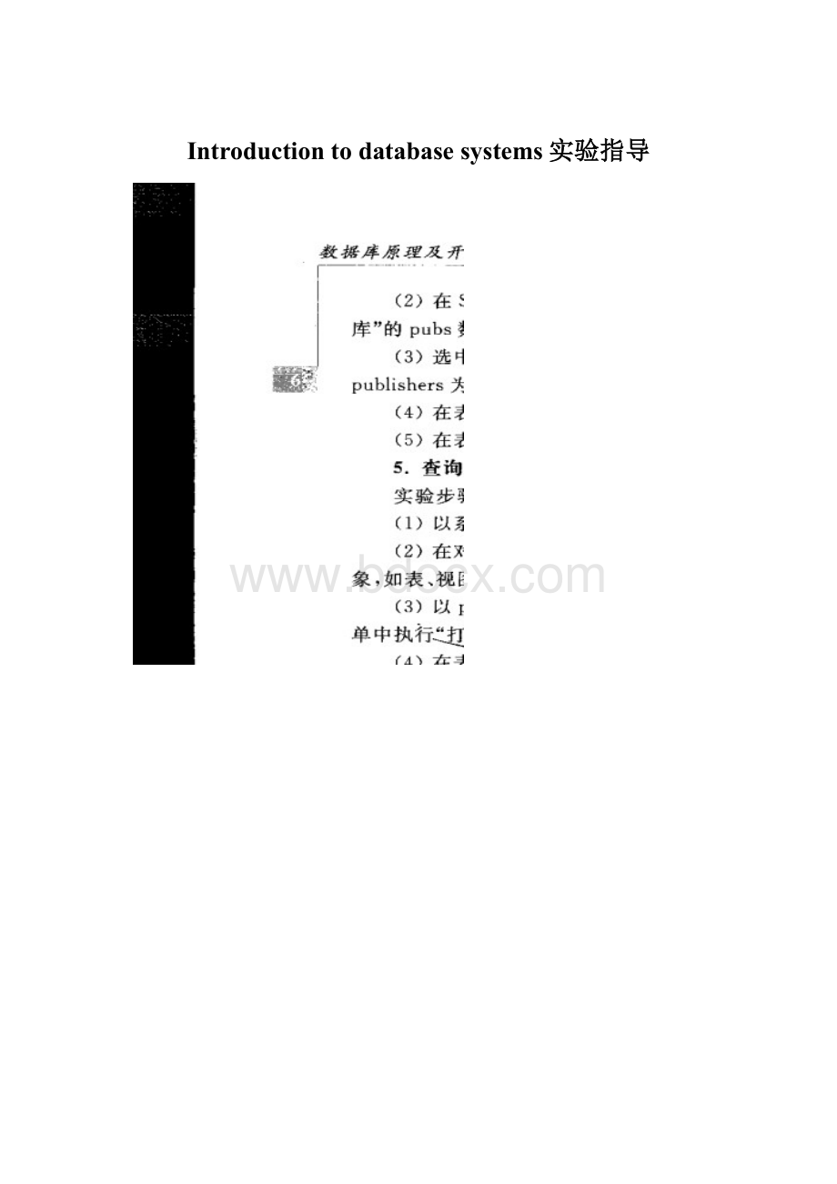 Introduction to database systems实验指导Word格式.docx