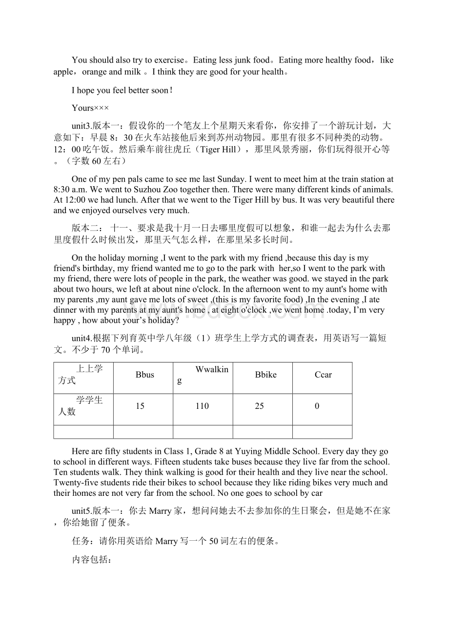 八年级上册期末复习英语作文范文1.docx_第2页