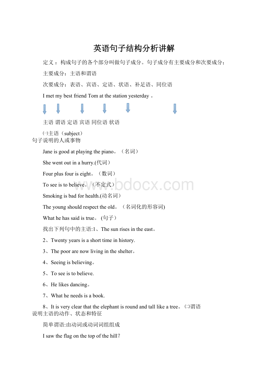 英语句子结构分析讲解Word格式.docx