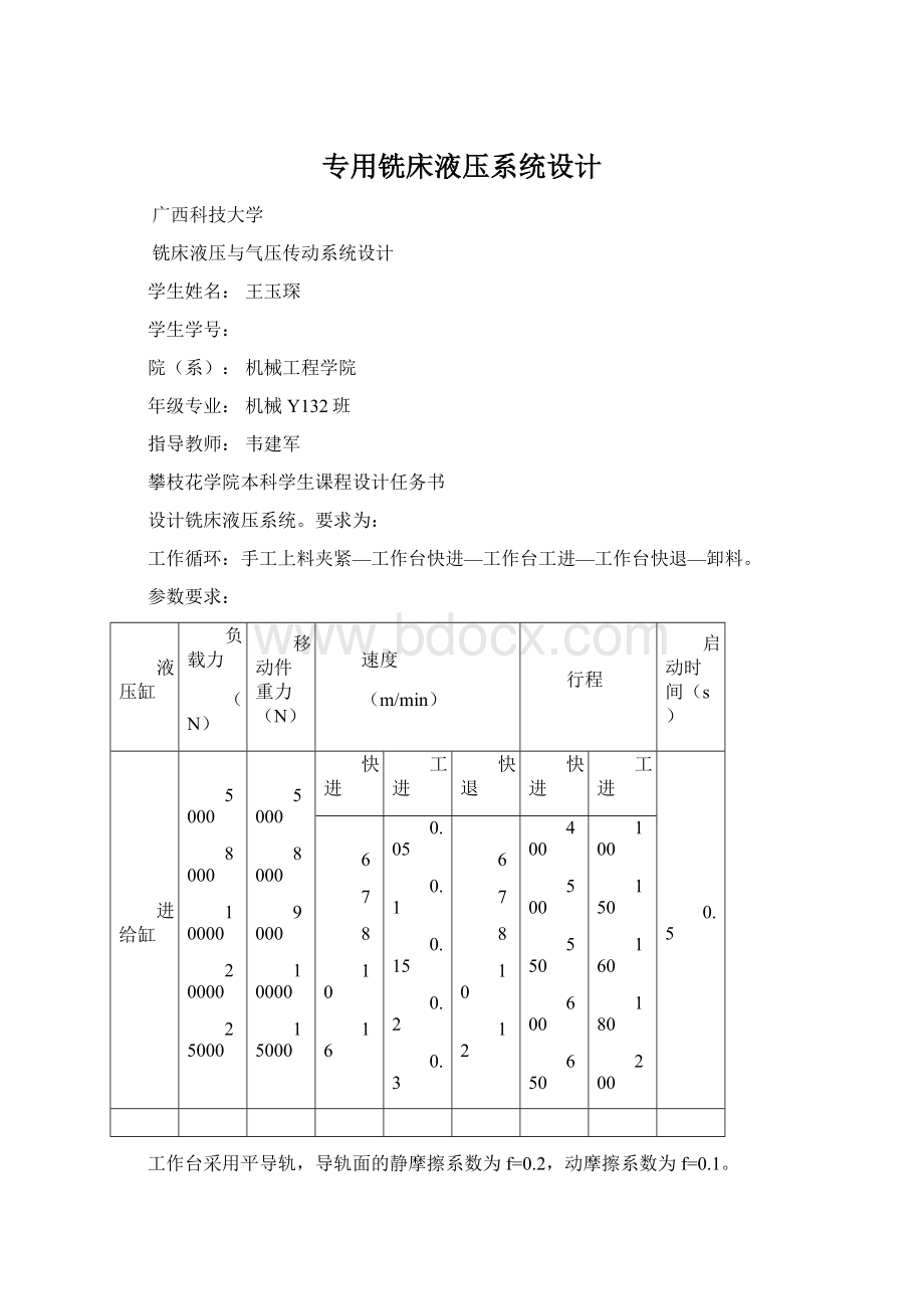 专用铣床液压系统设计.docx_第1页