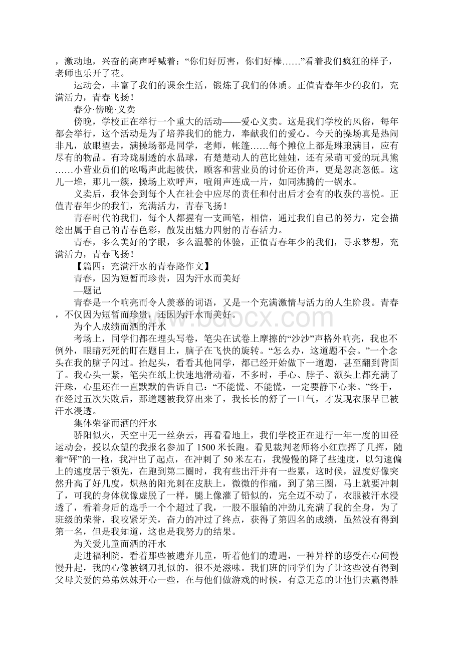 充满感动的青春路作文十篇.docx_第3页