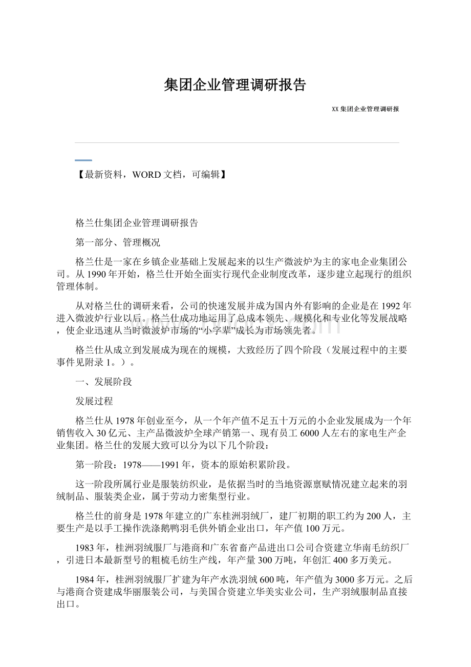 集团企业管理调研报告Word文件下载.docx_第1页
