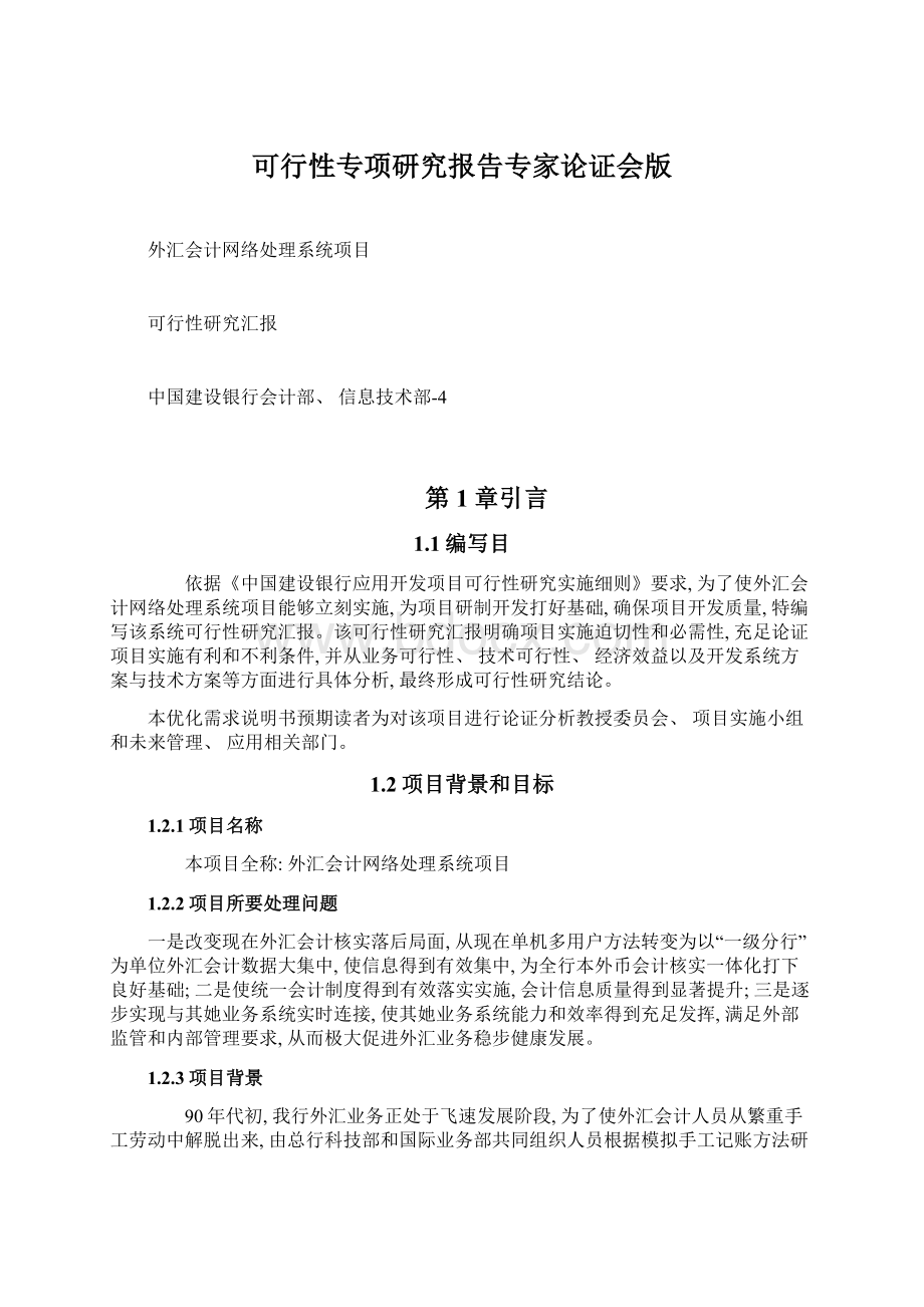 可行性专项研究报告专家论证会版文档格式.docx