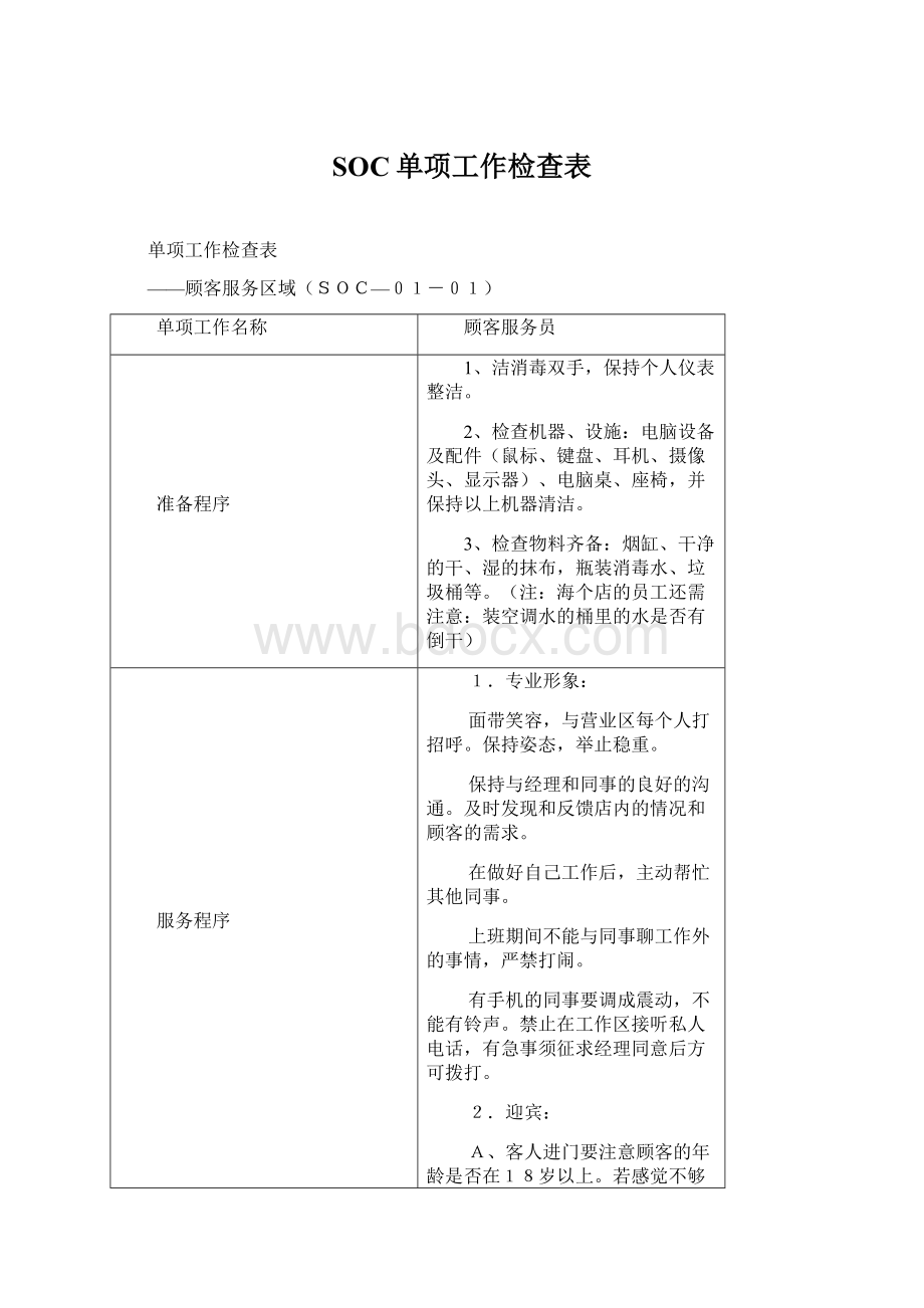 SOC单项工作检查表.docx