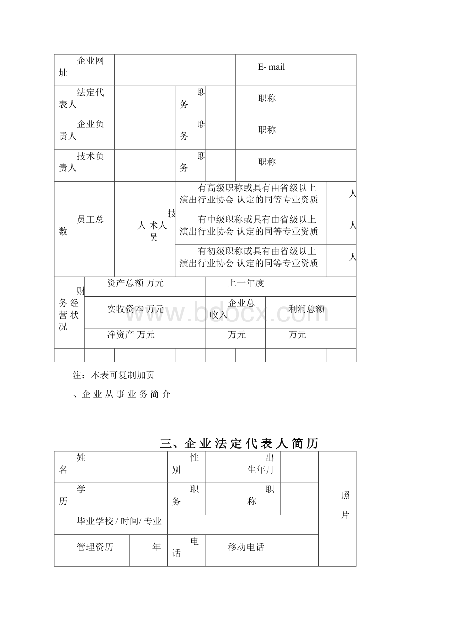 中国演出行业舞美工程企业综合技术资质评定申请表.docx_第3页