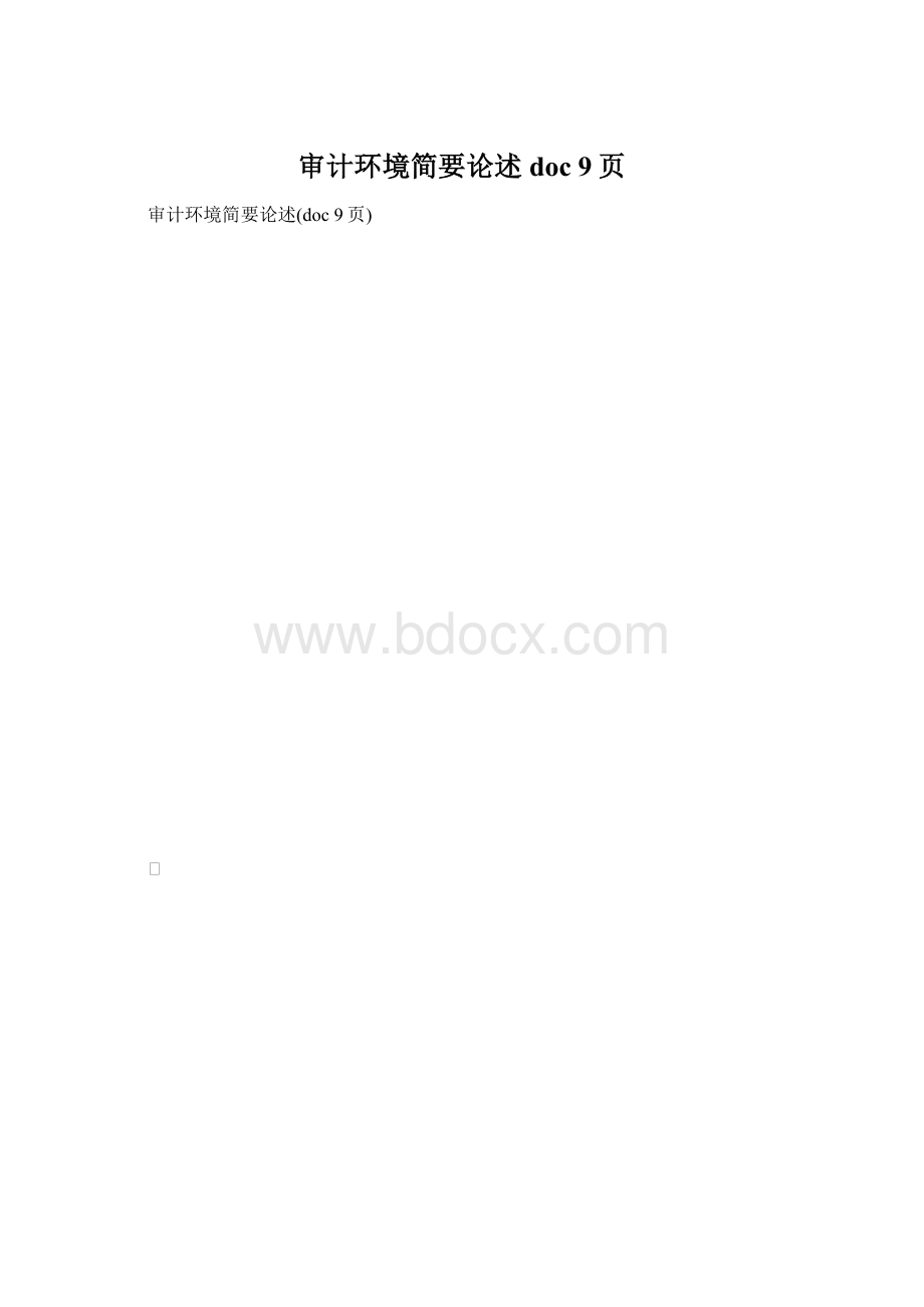 审计环境简要论述doc 9页.docx_第1页